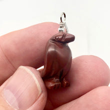 Load image into Gallery viewer, March of The Penguins Jasper Carved Bead &amp; Silver Pendant| 1 3/8&quot; Long| Red | - PremiumBead Alternate Image 6
