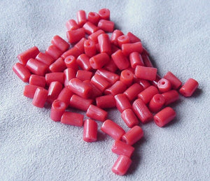 1 Natural Red Coral 5x4mm Barrel Branch Bead 003861 - PremiumBead Primary Image 1
