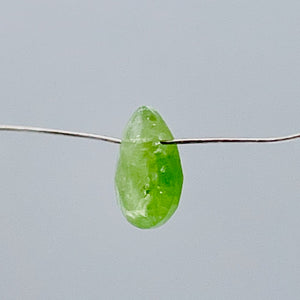Garnet Grossular Flat Faceted Briolette Pendant Bead| 9x6x3mm (1.3ct) |Green | 1