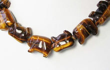 Load image into Gallery viewer, Piggies Hand Carved Tigereye Pig Bead Strand | 25x19x12mm | Golden Brown - PremiumBead Alternate Image 2
