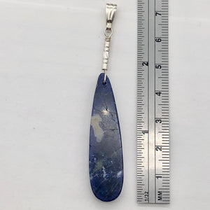 Sodalite Sterling Silver Teardrop | 3" Long | Blue/White | 1 Pendant |