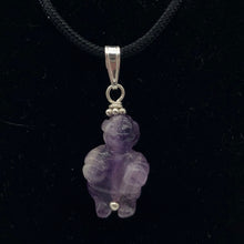 Load image into Gallery viewer, Hand Carved Amethyst Goddess of Willendorf and Sterling Silver Pendant 509287AMS - PremiumBead Alternate Image 3
