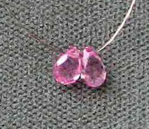 AAA Brilliant Pink Sapphire Briolette Bead - 1.25 Caret Pair 5899K - PremiumBead Primary Image 1