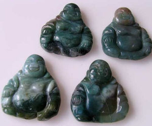Exotic Fancy Jasper Hand Carved Buddha Bead | 33x30x7mm | Blue Green - PremiumBead Primary Image 1