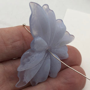 59.5cts Hand Carved Blue Chalcedony Flower Bead | 50x34x6mm | - PremiumBead Alternate Image 3
