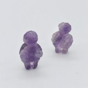 2 Hand Carved Amethyst Goddess of Willendorf Beads | 20x9x7mm | Purple - PremiumBead Alternate Image 2