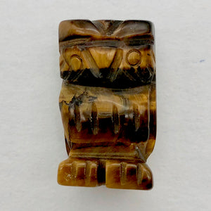 Wisdom Carved Tigereye Owl Figurine Worry-stone | 21x12x9mm | Golden Brown - PremiumBead Alternate Image 4