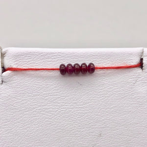 4 AAA+ Natural Ruby 3x2-1.5mm Smooth Roundel Beads | Red | ~0.55 cts | - PremiumBead Alternate Image 3