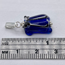 Load image into Gallery viewer, Lampwork Frog Sterling Silver Frog | 1&quot; Long | Navy Blue | 1 Pendant
