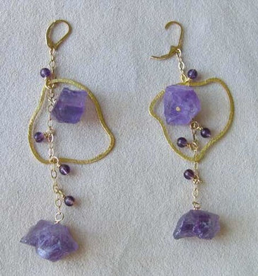 Designed in The USA Natural Amethyst 14Kgf Earrings 309021 - PremiumBead Primary Image 1