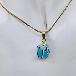 Lampwork Frog 14K Gold Filled Frog | 1" Long | Periwinkle Blue | 1 Pendant |