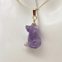 Load image into Gallery viewer, Amethyst Dog Pendant Necklace | Semi Precious Stone Jewelry | 14k Pendant - PremiumBead Alternate Image 8
