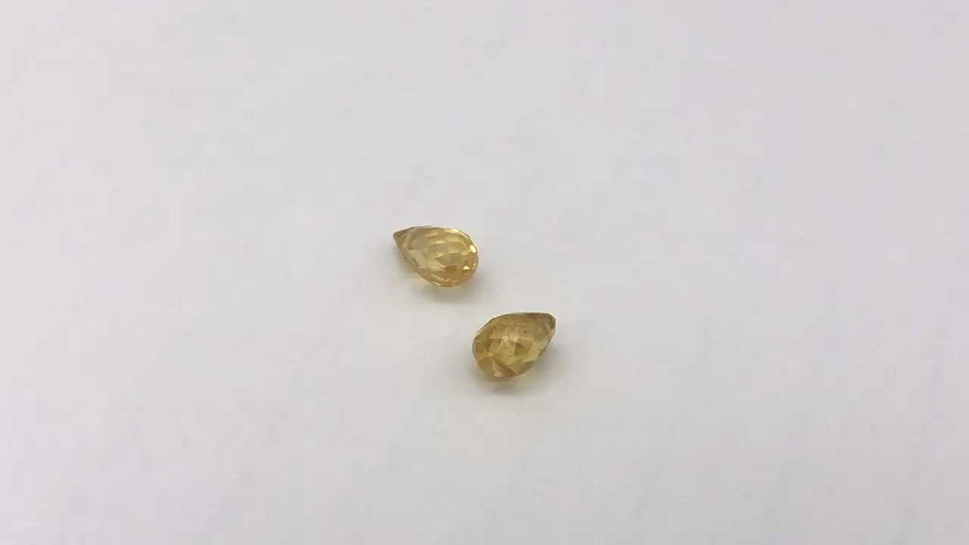 1 Natural Golden Yellow Zircon Faceted Briolette Bead 6942