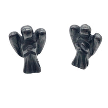 Load image into Gallery viewer, 2 Loving Hand Carved Hematite Guardian Angels | 21x14x8mm | Graphite
