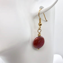 Load image into Gallery viewer, Rusty/Red 12mm Freshwater Pearl and 14k Gold Filled Earrings 307277A - PremiumBead Primary Image 1
