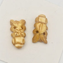 Load image into Gallery viewer, Carved Koi Gold Fish Waterbuffalo Bone Beads| 24x12x7mm| Beige | Fish | 2 Beads| - PremiumBead Alternate Image 5
