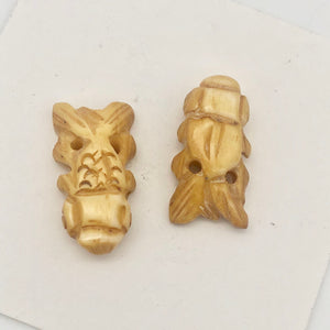 Carved Koi Gold Fish Waterbuffalo Bone Beads| 24x12x7mm| Beige | Fish | 2 Beads| - PremiumBead Alternate Image 5
