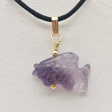 Load image into Gallery viewer, Swimmin&#39;! Amethyst Koi Fish with 14k Gold Filled Findings Pendant 509265AMG - PremiumBead Alternate Image 2
