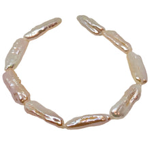 Load image into Gallery viewer, 8 Natural Peachy Pink Biwa Stick FW Pearls #4450
