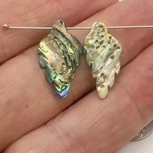 Load image into Gallery viewer, Two Beads of Shimmering Abalone Leaf Pendant Beads 004326A
