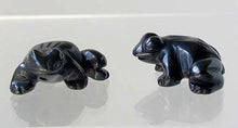 Load image into Gallery viewer, Prosperity 2 Hand Carved Hematite Frog Beads | 20x18x9.5mm | Silver black - PremiumBead Primary Image 1
