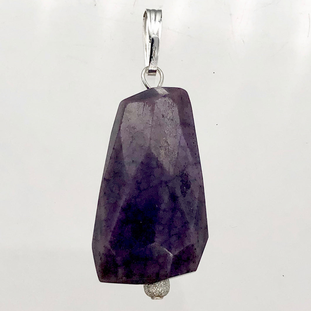 Very Rare! Purple Faceted Sugilite Sterling Silver Pendant! | 1 3/8
