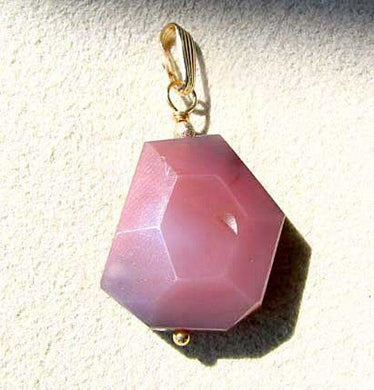 Sexy & Exotic Faceted Oval Mauve Botswana Agate 14Kgf Pendant 5626P3 - PremiumBead Primary Image 1