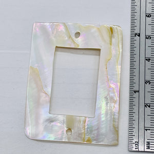 1 Mother of Pearl Shell 50x39mm Picture Frame Focal Bead 8976