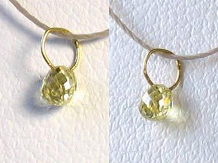 0.24cts Natural Canary Diamond & 18K Gold Pendant 8798O - PremiumBead Primary Image 1