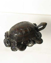 Load image into Gallery viewer, Carved &amp; Signed Money Turtle Dark Teak Ojime/Netsuke Bead - PremiumBead Alternate Image 3
