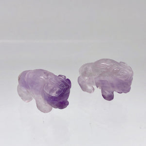 Prosperity 2 Light Amethyst Carved Bison / Buffalo Beads | 21x14x8mm | Purple - PremiumBead Alternate Image 2