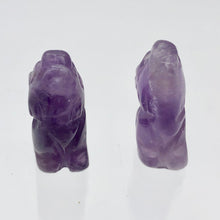 Load image into Gallery viewer, Howling 2 Carved Amethyst Wolf / Coyote Beads | 21x11x8mm | Purple - PremiumBead Alternate Image 7
