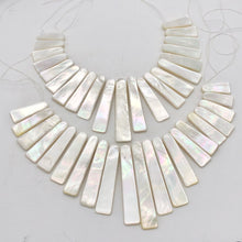 Load image into Gallery viewer, Designer! Mother of Pearl Shell Slab Collar Strand | 21 beads | - PremiumBead Alternate Image 2
