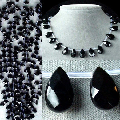 Premium Black Onyx 16x10x6mm Briolette Bead Strand 104852 - PremiumBead Primary Image 1