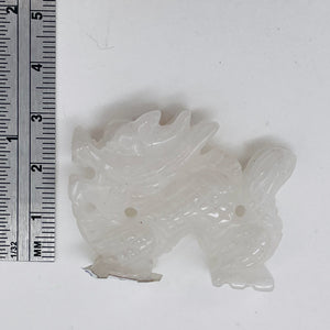 White Jade Standing Dragon Carving | 44x33x11mm | White | 1 Figurine |