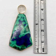 Load image into Gallery viewer, Natural Azurite Malachite 14K Gold Pendant with Moonstone - PremiumBead Alternate Image 9
