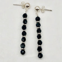 Load image into Gallery viewer, Onyx Sterling Silver Post Dangle Earrings | 2&quot; Long | Black | 1 Pair |

