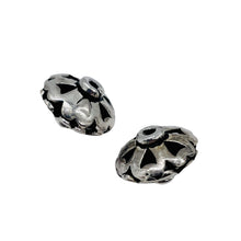 Load image into Gallery viewer, Large Stunning Solid Sterling Silver Bali Saucer Beads | 11x7.5mm | 2 Beads |
