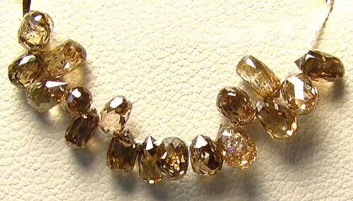 0.24cts Natural Fancy Champagne Diamond Briolette Bead 6569XK - PremiumBead Primary Image 1
