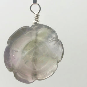 Semi Precious Stone Jewelry Carved Rose Pendant Necklace of Amethyst/Silver - PremiumBead Alternate Image 4