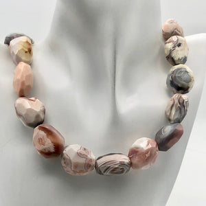 Botswana Agate Faceted Strand | 25x20x12 to 20x15x12mm | Pink | Nugget | 20 Bds| - PremiumBead Alternate Image 2