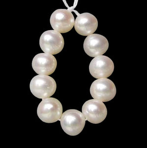 Eleven Pearls of Perfect Round Wedding White 6-5.5mm FW Pearls 4504