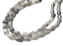 Load image into Gallery viewer, Natural Misty Grey Quartz 11x7mm Teardrop Bead Strand 109331
