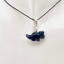 Load image into Gallery viewer, Sodalite Triceratops Dinosaur with Sterling Silver Pendant 509303SDS | 22x12x7.5mm (Triceratops), 5.5mm (Bail Opening), 7/8&quot; (Long) | Blue - PremiumBead Alternate Image 2
