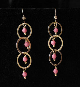 Rare Faceted Pink Rhodonite 14Kgf Earrings 309011 - PremiumBead Primary Image 1