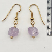 Load image into Gallery viewer, Faceted Cube Lilac Amethyst and 14k Gold Filled Earrings | 1 Inch Long | - PremiumBead Alternate Image 3
