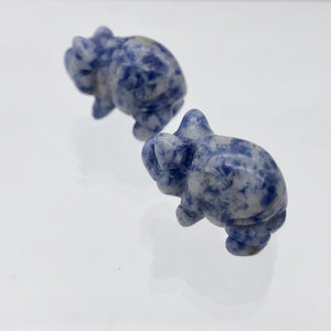 Oink 2 Carved Sodalite Pig Beads | 21x13x9.5mm | Blue - PremiumBead Alternate Image 6