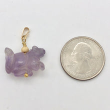 Load image into Gallery viewer, Amethyst Squirrel Pendant Necklace | Semi Precious Stone Jewelry | 14k Pendant - PremiumBead Alternate Image 8
