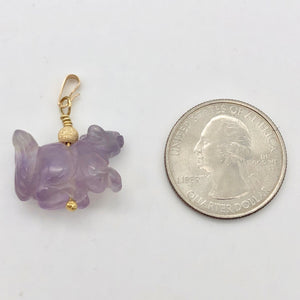 Amethyst Squirrel Pendant Necklace | Semi Precious Stone Jewelry | 14k Pendant - PremiumBead Alternate Image 8