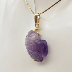 Majestic Hand Carved Amethyst Sea Turtle and 14K Gold Filled Pendant 509276AMD - PremiumBead Alternate Image 7